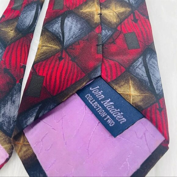 Jimmy V John Madden Collection Two Mens 100% Silk Necktie Stonehenge Made in USA - Picture 7 of 10